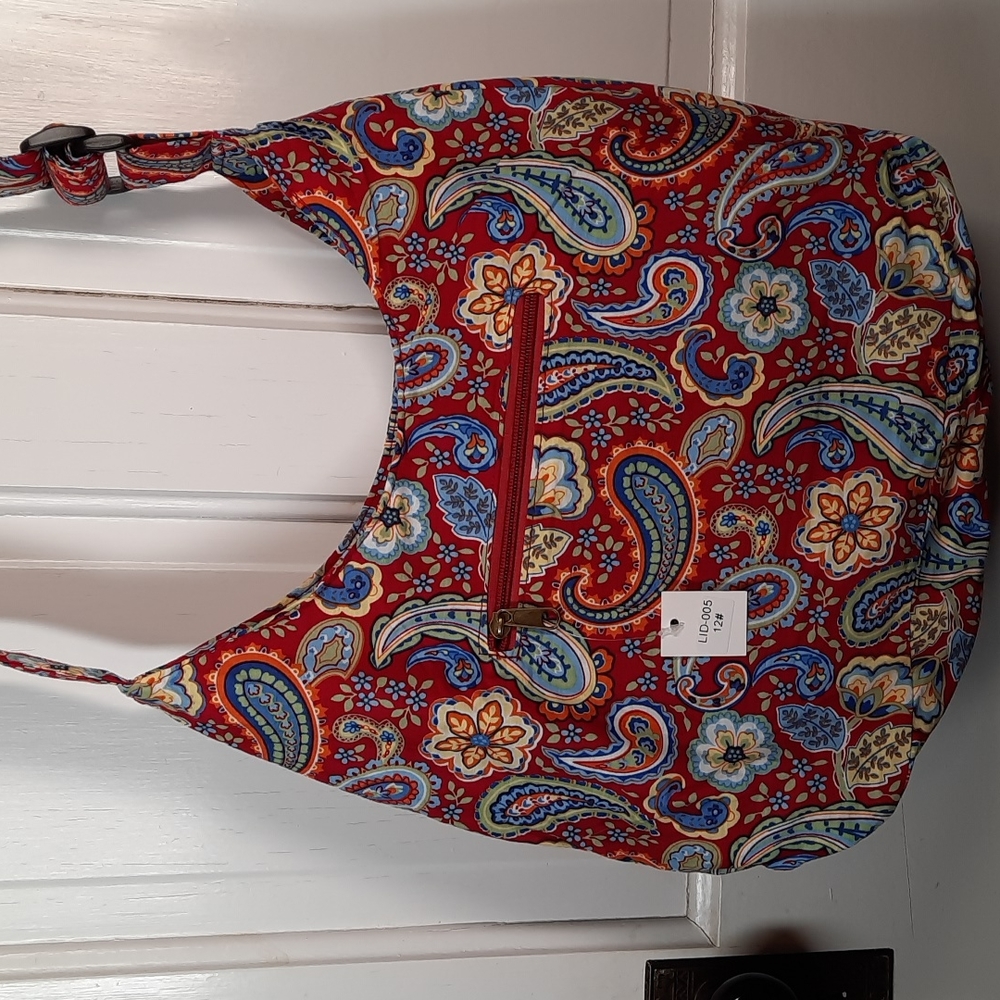 Crossbody Purse Bag Tote Red Blue Green Paisley Lightweight Cotton